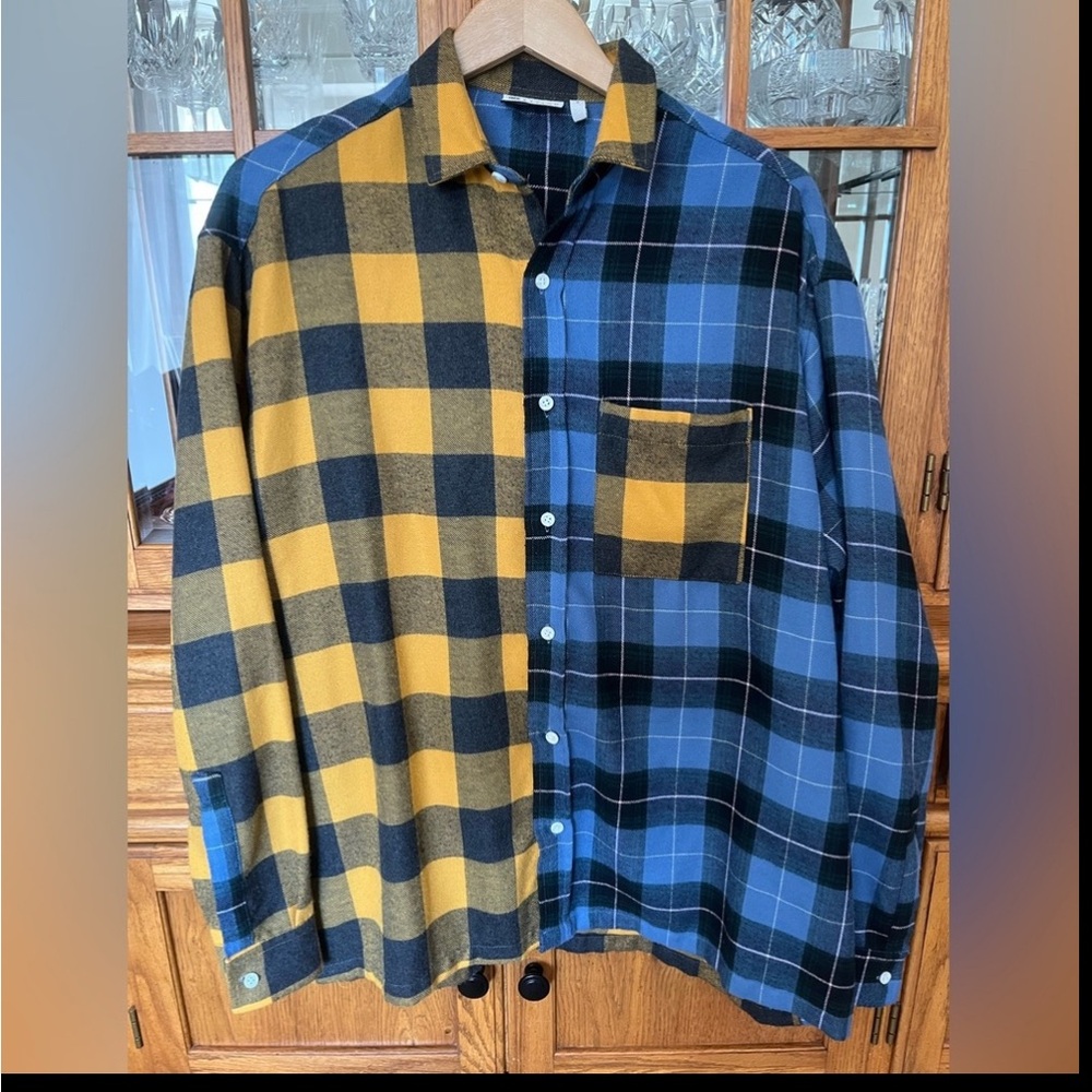 ASOS Color Block Plaid Shirt